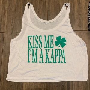 Kiss Me I’m a Kappa cropped tank St. Patrick’s Day